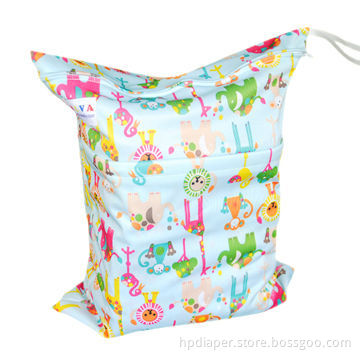 Babies' Reusable and Washable Nappy Bag with Two Double Laminated with Zipper